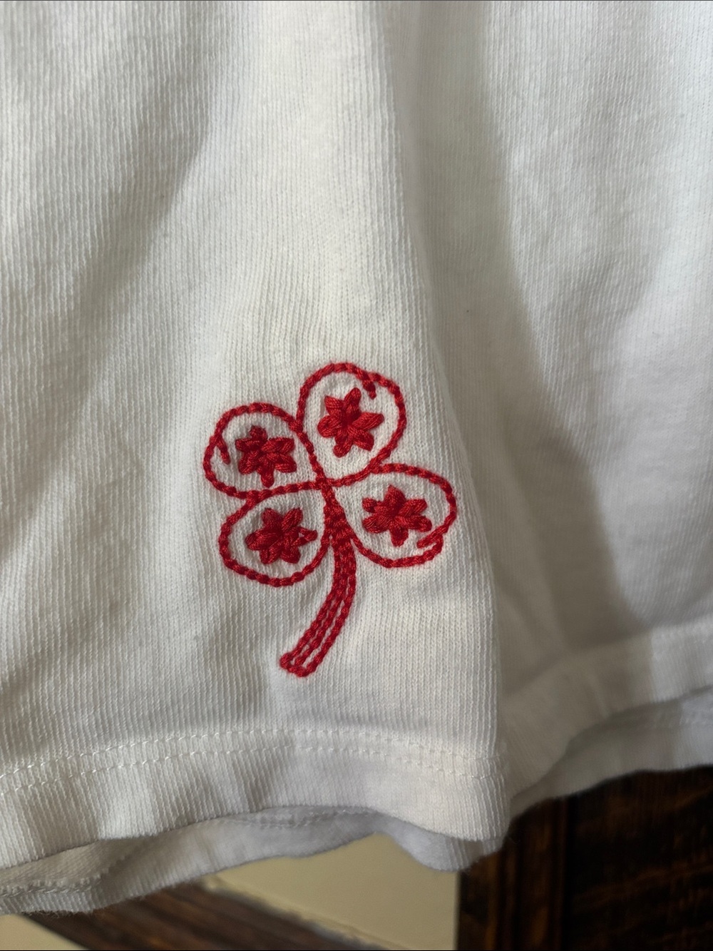 Stitched Cropped, White T-Shirt - Picture 4 of 9